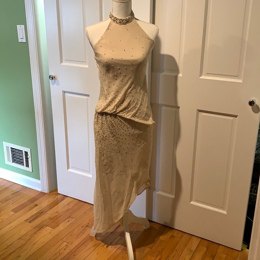 Haute Hippie - Asymmetrical beaded silk dress
